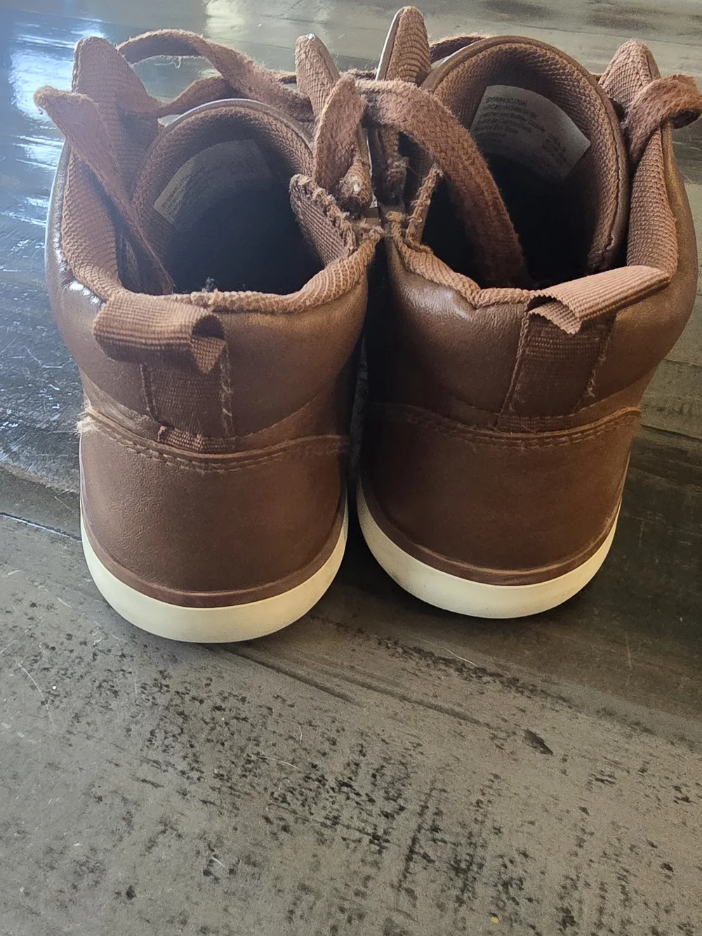 wonder nation Brown Lace-Up High-Top Kids Boots